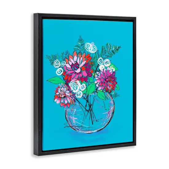 Stupell Industries Dahlias in Clear Vase Floating Frame, design by Susan Lugar {3}