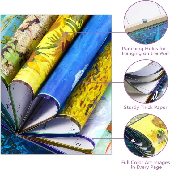 Wall Calendar 2025-2026 - Calendar 2025-2026, 18-Month Monthly Wall Calendar 2025-2026 from Jul. 2025 - Dec. 2026, 12" x 24" (Open), Unruled Blocks - Art Paintings {5}