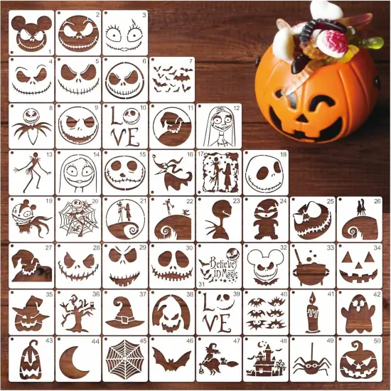 Small Halloween Stencils for Painting on Wood Reusable(50 Halloween) {1}