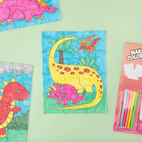 Colorbok Make It Colorful! Color Your Own Puzzles 3/Pkg-Dinosaurs {6}