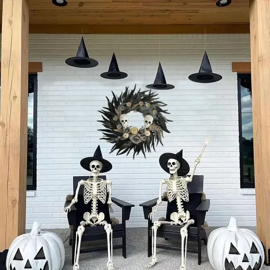 24" Snakeskin Leaves Halloween Wreaths {5}