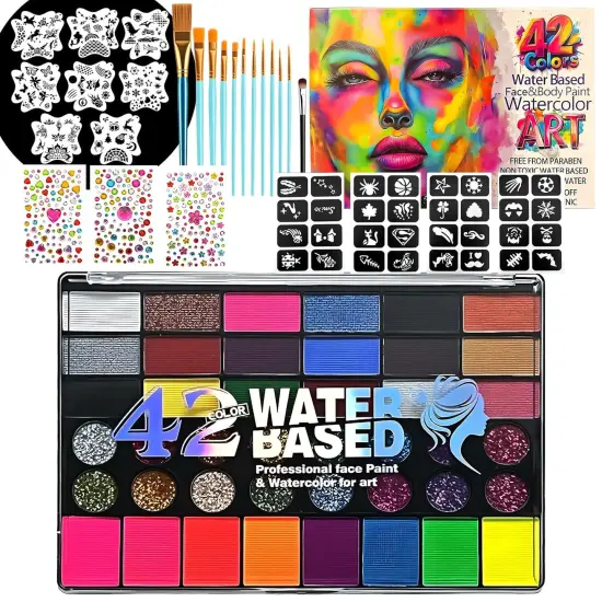 42 Color Face Paint Kit(Multicolor) {1}