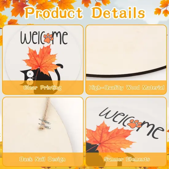 Hello Fall Signs Wooden Hanging Signs (Multicolor) {6}