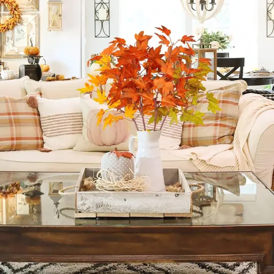 4Pcs Artificial Fall Maple Leaves Branches {3}