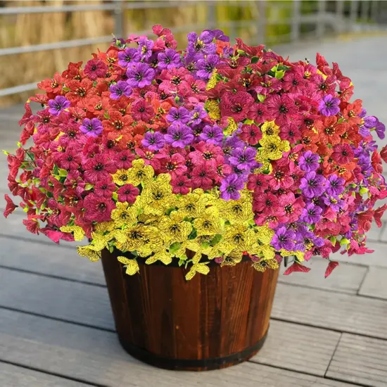 Artificial Fall Flowers for Outdoors -10 PCS {4}