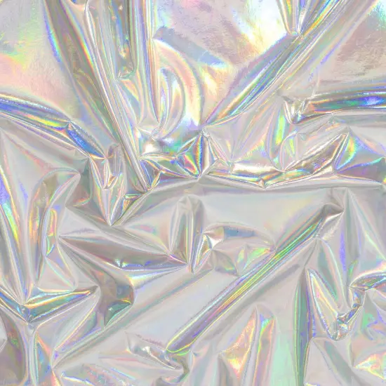 1 Yard Hologram Vinyl Fabric For Dancewear Cosplay Costumes Decorations 60 Inch Width Silver {1}