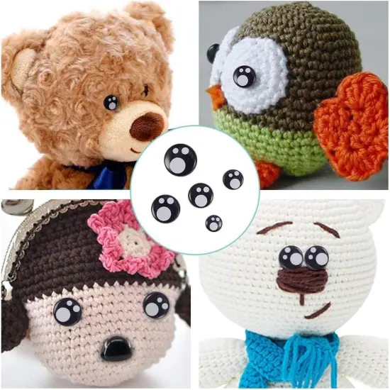 100pcs 5 Size Craft Eyes Black (8/10/ 12/14/ 16mm) {3}