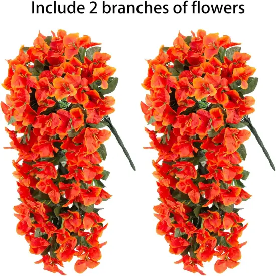 2 PCS Artificial Bougainvillea Flowers - Orange {4}