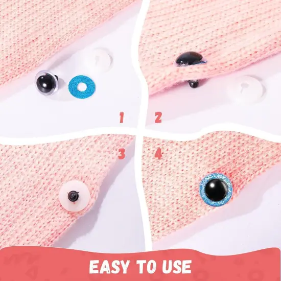 Upgraded Glitter Safety Eyes 168Pcs 12-30mm {2}