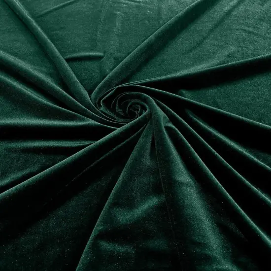 1 Yard Premium Stretch Velvet Fabric Apparel Crafting Material 58/60" Wide Hunter Green {1}