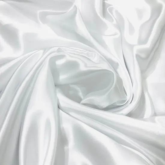 1 Yard Medium Weight Charmeuse Satin Fabric Soft Polyester for Lining Dresses and Formalwear 60 Inch Width White {1}