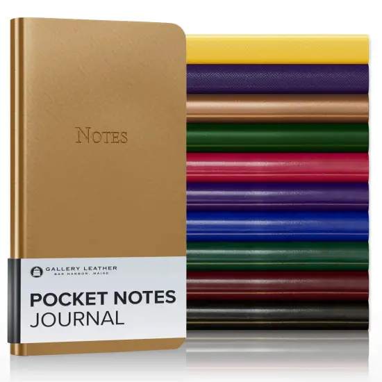Pocket Notes Leather Journal by Gallery Leather - 6"x3.25" FreeportGold {1}
