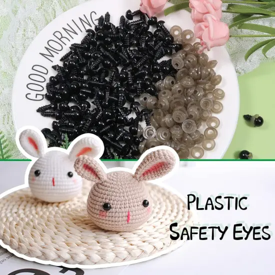 Black Plastic Safety Eyes with Washers {3}