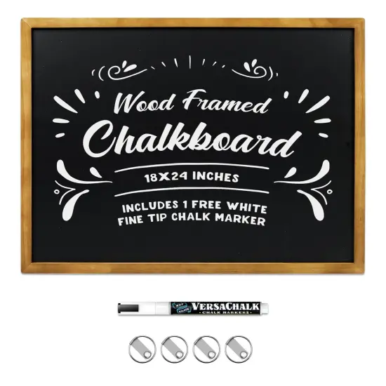 VersaChalk Chalkboard with Wooden Frame - 18" x 24" {1}