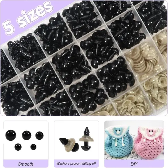 150pcs Safety Eyes for Amigurumis with Washers 6mm to 12mm {3}
