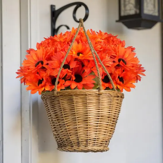 6 Bundles Artificial Fall Flowers (Orange Red) {3}