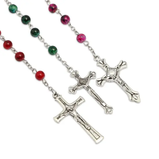 12 Pack Rosary Beads for Men and Women, Bulk Necklaces for Catholic Gifts (6 Colors) Multicolor {6}
