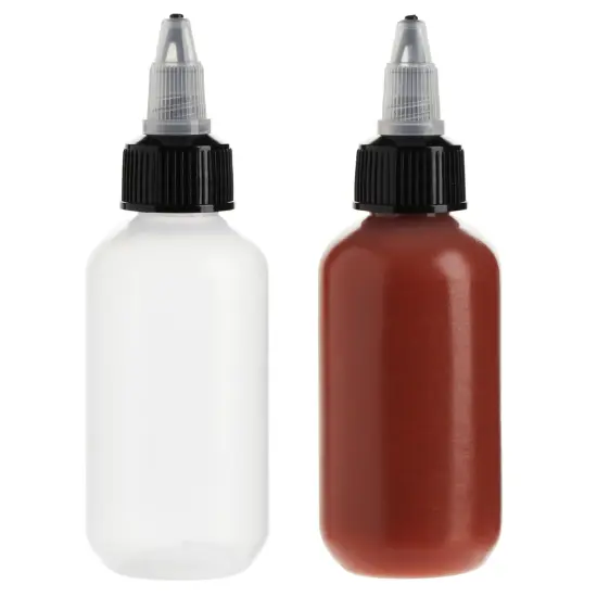 24 Pack Clear 2oz Bottles with Caps for Kitchen, Condiments, Homemade BBQ Sauce, Oil, Boston Round Small Squeeze Bottles for Arts and Crafts, DIY Projects, Glues White {7}