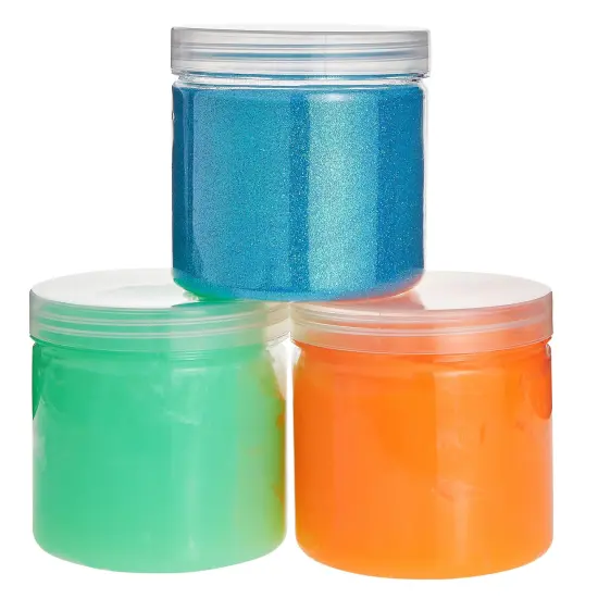 Slime Containers with Lids - 8 Pack Clear Plastic Jars for Kids DIY Crafts (12 oz) {5}