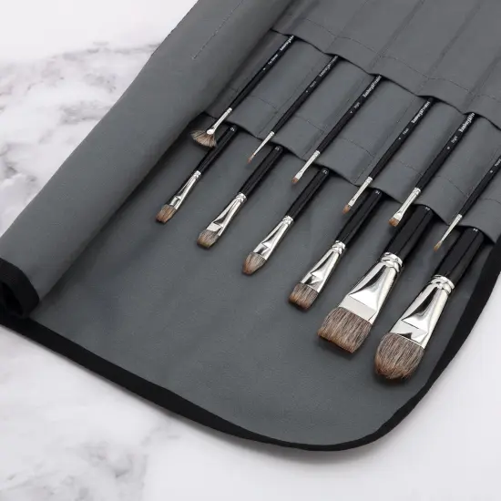 Creative Mark Hamburg Premiere Professional Oil Painting Brushes - AssortedSet of 21 Oil Paint Brush - Handmade in Germany, Natural & Synthetic Hair Blend, Long Triple-Lacquered Birch Handle {3}