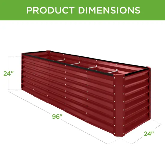 Best Choice Products 8x2x2ft Raised Metal Outdoor Garden Bed, Planter Box for Flowers, Vegetables, Herbs Royal Red {2}