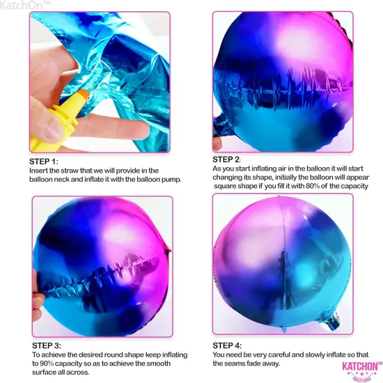 Purple Galaxy Balloons - 22 Inch, Pack of 6 | Iridescent Balloons, Round 4D Metallic Balloons for Galaxy Birthday Party Decorations {5}