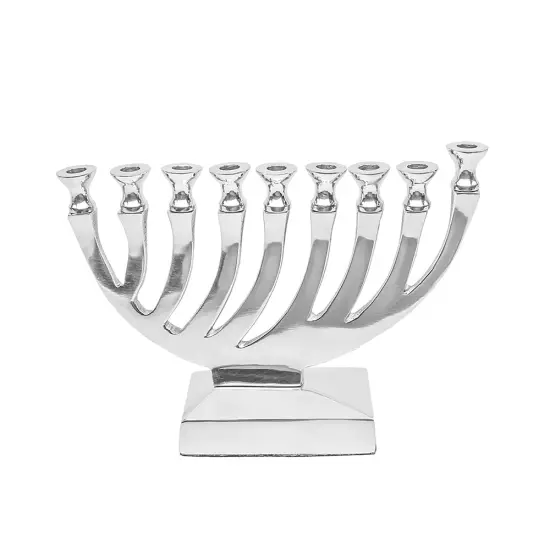 Polished Metal Candle Menorah By Kinor Decor Silver {3}
