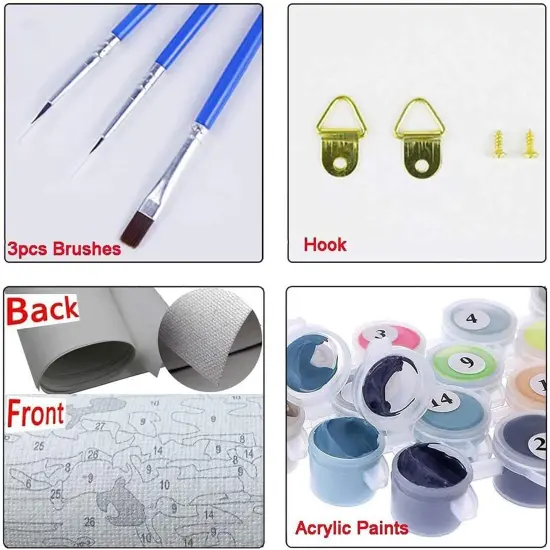 Paint by Numbers Kit for Adults, 12x16Inch Dog Paint by Numbers with Frame,Labrador Paint by Number Framed Canvas for Adults Animals {4}