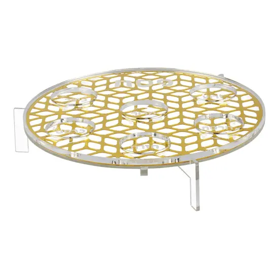 Lucite Laser Cut Seder Plate Gold {3}