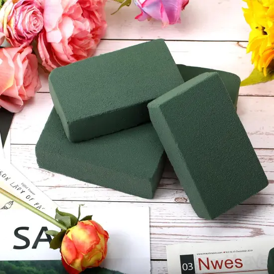 12 Pcs Floral Foam Blocks Flower Arrangement Supplies Foam Bricks for Flowers Wet Dry Plant Foam 5.5" L x 3" W x 1.7" H Green Florist Foam for Wedding Birthday Home Office Garden Decorations {5}