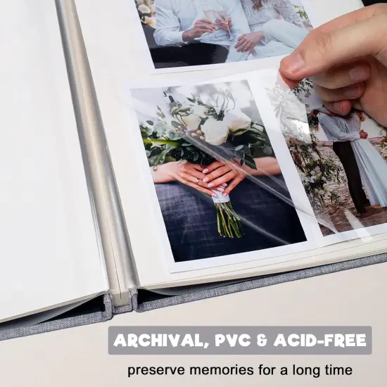 Photo Album Scrapbook 11x10.6 Inch Linen Cover for Wedding, Baby, Family, Graduation, Dog, Vacation {3}