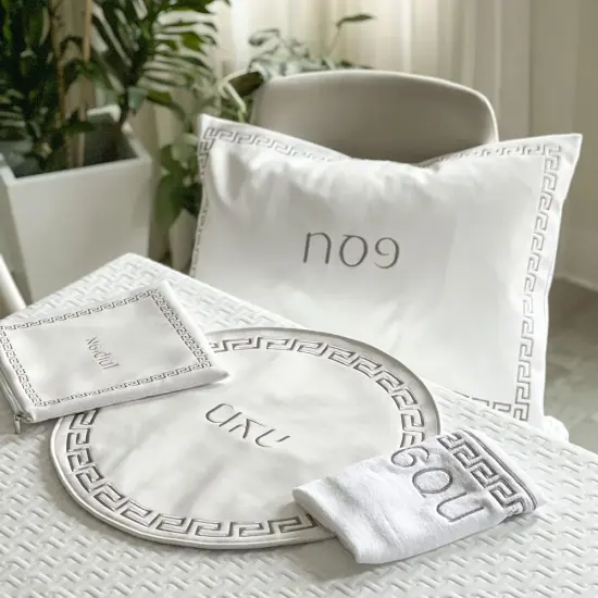 Embroidered Seder Set - Versace Design Silver {1}