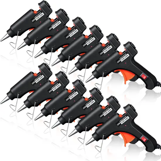 12 Pieces Mini Hot Glue Gun Crafts Hot Melt Guns Fast Preheating and Easy Squeeze Trigger for School DIY Arts Class Projects Office Home Quick Repairs (Black) {1}