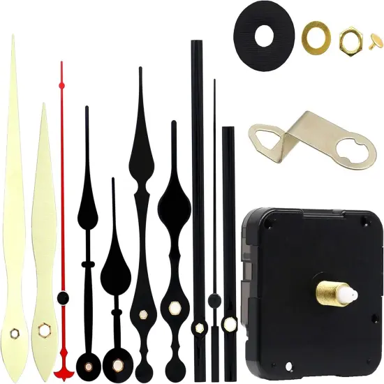 12888 Quartz DIY Wall Clock Movement Mechanism Repair Parts Replacement Kit Sweep Silent Movement,13mm (1/2 Inch) Maximum Dial Thickness, 23mm (29/32 Inch) Total Shaft Length.(Black Hand) {1}