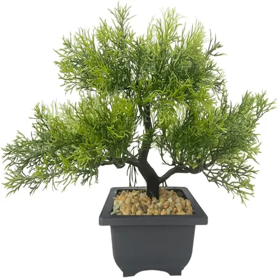 Artificial Bonsai Tree Small Realistic Fake Plant in Pot for Indoor Home Office Desk Decor, Low-Maintenance Tabletop and Bookshelf Decoration {1}