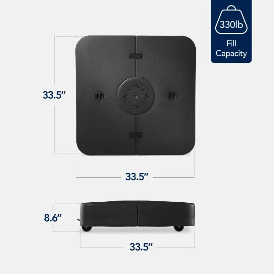 Best Choice Products Heavy-Duty Outdoor Cantilever Base Stand w/ Wheels, Locks, Fillable 330lb Capacity Black {2}