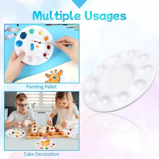 Acrylic Paint Palette Trays 10Pcs Plastic Pallets for Kid, Adult, Student Oil Watercolor Craft DIY Art Painting {5}