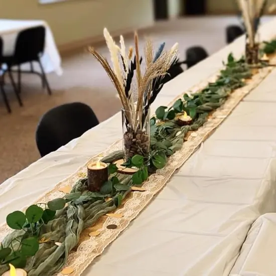 Garland,Artificial Eucalyptus Leaves Table Greenery Garland Wreath Vines for Wedding Party Table Fireplace Bedroom Wall Room Decor (6) {3}