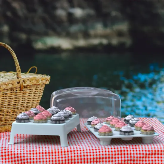 Box for MINI Cupcakes. NOT For Standard Size Cupcakes. Fashionable Green MINI Cupcake Carrier Holds 24 MINI-Size Cupcakes, MINI Cupcake Traveler, Reusable Cupcake Box {2}
