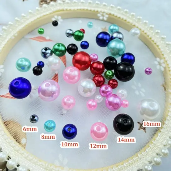 800pcs Pearl Beads 6mm Round Pearl Beads with Hole for DIY Bracelet Necklace Jewelry Making Supplies Handmade Craft(Green) {3}