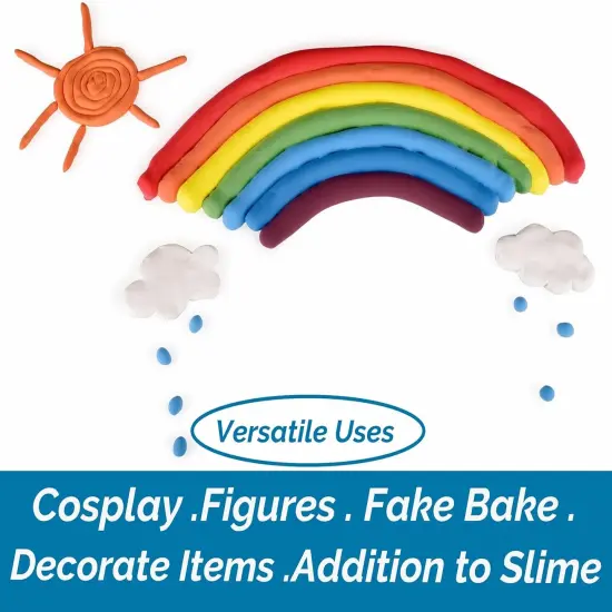 12-Colors Foam Modeling Clay- for Cosplay,School Projects,Baby Hand Print,Slime - Squishy, Air Dry, Soft - Gifts for Adult and Kids - 12 pcs,2.65 lbs,Ages 3 & Up {3}