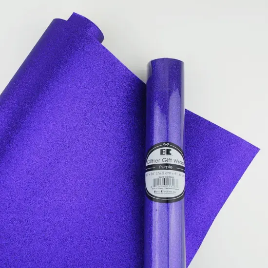 Best Creation Glitter Gift Wrap, 30 x 36-Inch Purple 2 ROLLS {1}