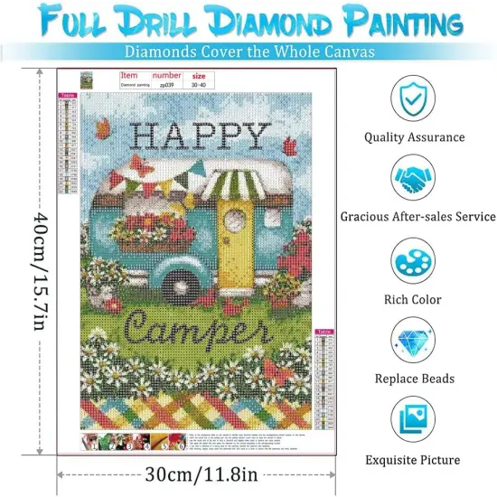 Diamond Painting Kits for Adults Beach Diamond Art Kits for Kids Beginner DIY 5D Full Drill Crystal Rhinestone Arts and Crafts Gem Art Painting with Diamonds Dots Home Wall Decor 11.8x15.7inch {2}