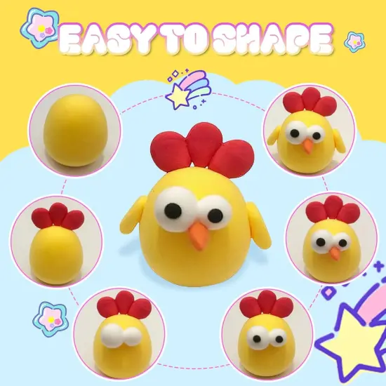 Air Dry Clay - 32 Colors Modeling Clay Kit with 3 Sculpting Tools,Safe & Non-Toxic,DIY Magic Gift Toys for Boys,Girls,Kids {3}