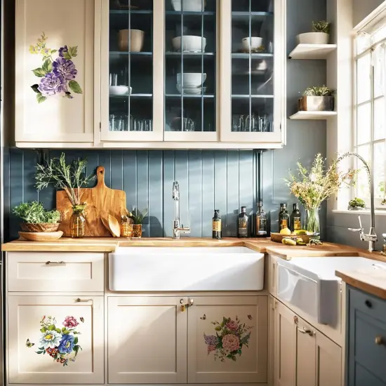 3Pieces Flower Wall Decals Vinyl Peony Wall Decals Peel and Stick Floral Wall Stickers Decor for Living Room Bedroom Girls Room {4}