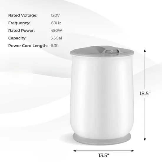 Bathroom Spa Bucket Towel Warmer with Flip Top Lid and 5.5 Gallons Large Capacity Gray {3}