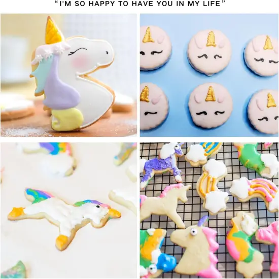 Unicorn Cookie Cutter Set-3 Inches-7 Piece-5 Unicorn Face&Head, Rainbow, Shooting Star, Fantasy Unicorn Fondant Molds for Kids Holiday Wedding Birthday Party Supplies Favors. {3}