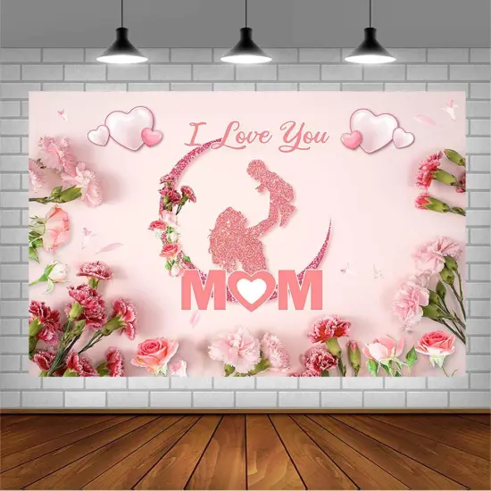 7x5ft Happy Mother's Day Backdrop I Love You Mom {3}