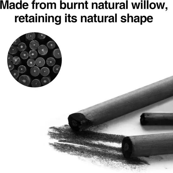 50 Pcs Charcoal Pencils,Vine Charcoal,Black Artist Vine Charcoal Willow Charcoal Sticks The Art of Drawing and Painting for Artists, Beginners, and Students(4-5mm,5-7mm) {4}