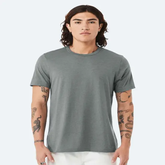 BELLA + CANVAS&reg; CVC Crewneck Short Sleeve Jersey Tee Heather cardinal {3}